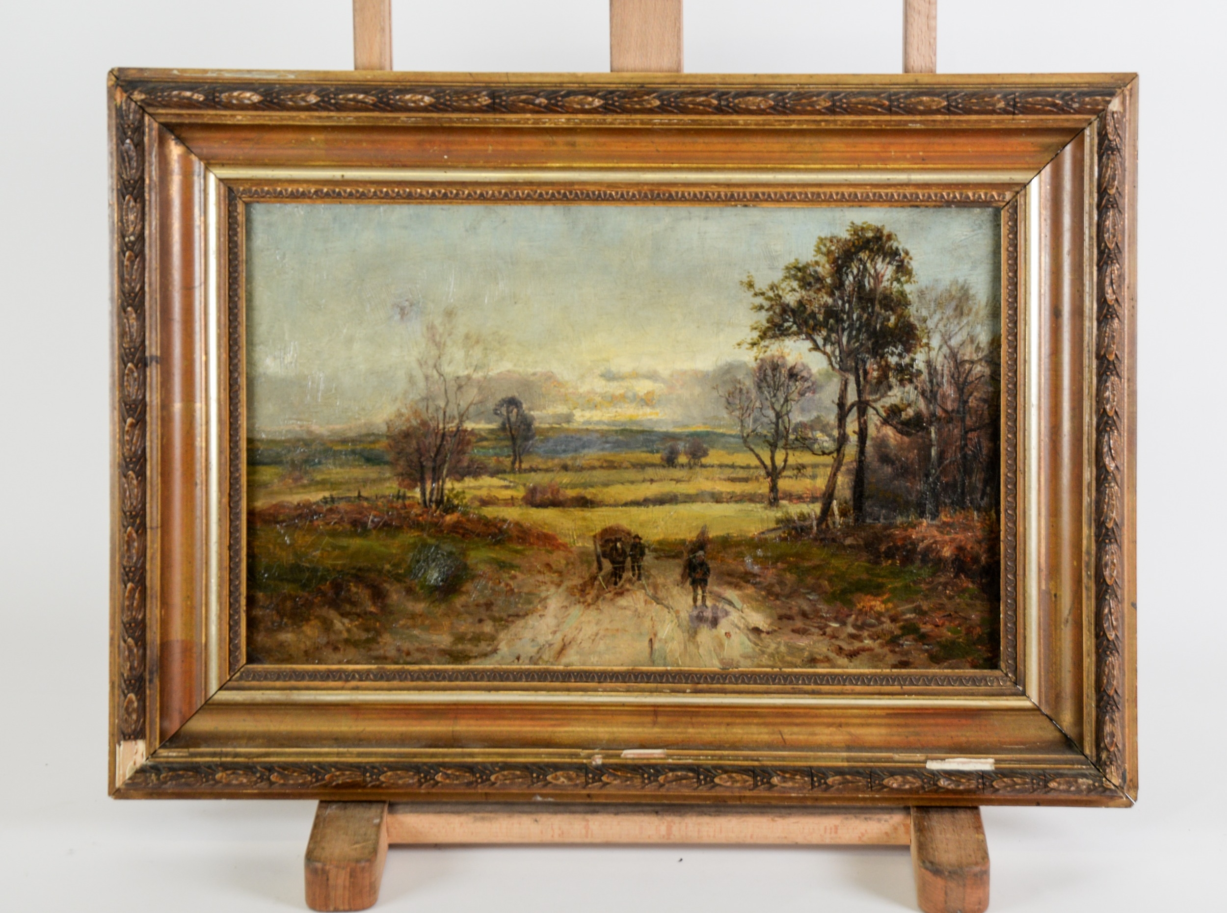 WILLIAM MANNERS (1860-1930) OIL ON CANVAS ‘Evening Near the Moors’ Signed and titled verso 9” x - Image 2 of 2
