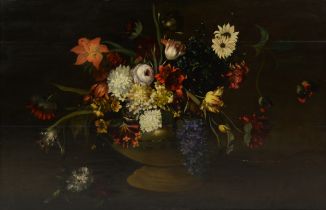 DUTCH GOLDEN AGE: FOLLOWER OF MARIA VAN OOSTERWYCK 17TH CENTURY OIL ON OAK PANEL Still life with