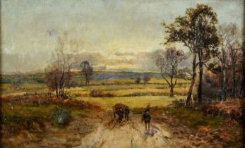 WILLIAM MANNERS (1860-1930) OIL ON CANVAS ‘Evening Near the Moors’ Signed and titled verso 9” x