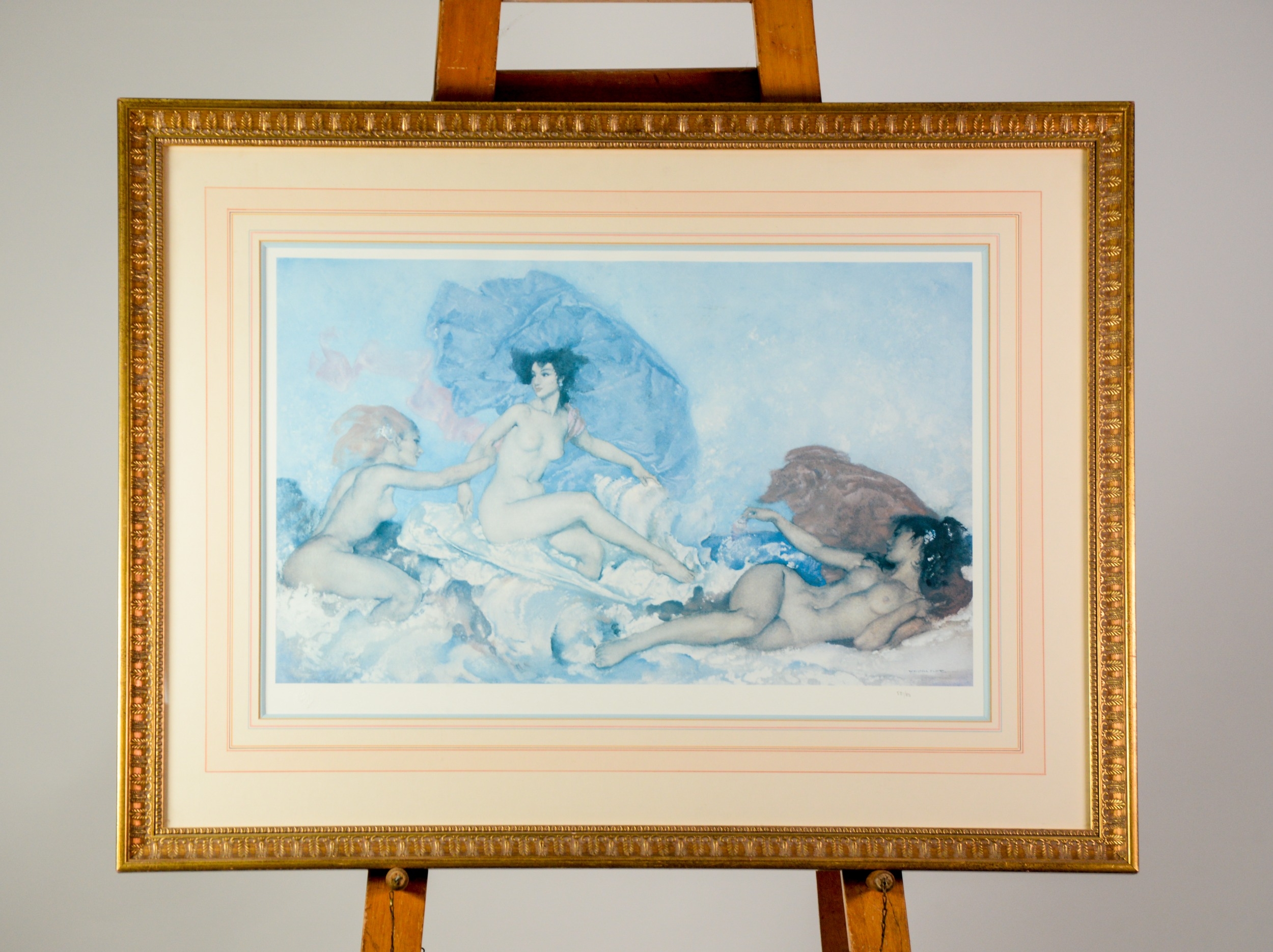 AFTER SIR WILLIAM RUSSEL FLINT LIMITED EDITION COLOUR PRINT Rococo Aphrodite (531/850) 16” x 26” ( - Image 2 of 2