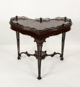 CHIPPENDALE: Late 19th century mahogany Chippendale style heart shaped occasional table with
