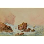 POSSIBLY HARIETTE ANNE SEYMOUR (1830-?) WATERCOLOUR Off shore scene with waves crashing against