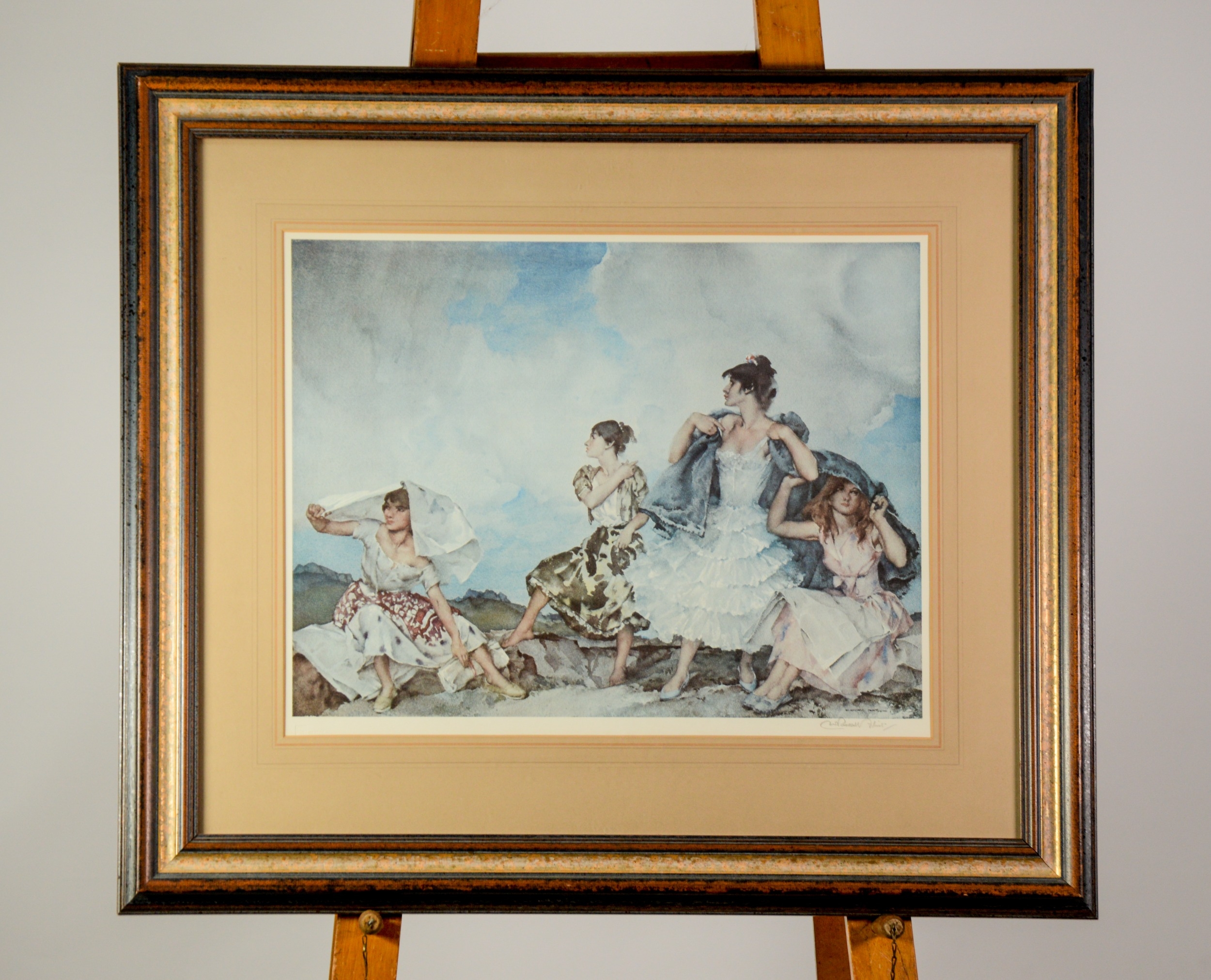 SIR WILLIAM RUSSEL FLINT ARTIST SIGNED LIMITED EDITION COLOUR PRINT ‘The Shower’ Signed and with - Image 2 of 2