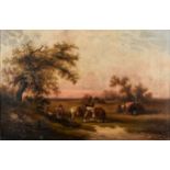 ATTRIBUTED TO EDWARD ROBERT SMYTHE (1810-1899) OIL ON RELINED CANVAS Gypsy Encampment, Autumnal