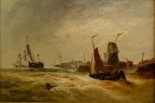E HAYES AFTER WILLIAM CLARKSON STANFIELD R A (1793-1867) OIL PAINTING ON CANVAS Shipping off the