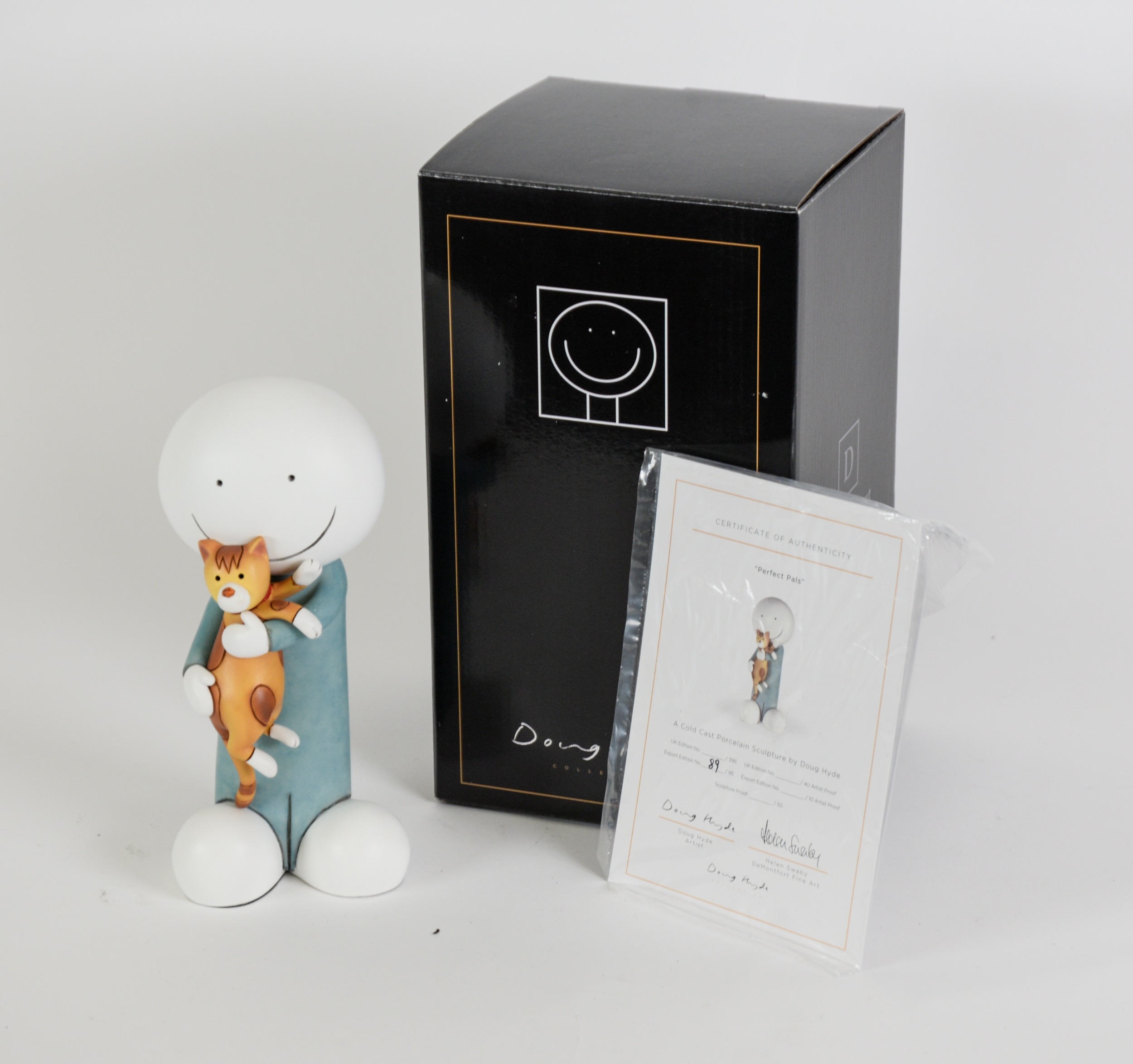 DOUG HYDE (1972) LIMITED EDITION RESIN SCULPTURE ‘Perfect Pals’ (89/95) with certificate 7 ½” (19cm)