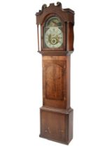 EIGHTEENTH CENTURY LINE INLAID MAHOGANY LONGCASE CLOCK BY A TODMORDEN MAKER, indistinctly signed,