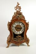 FRANS HERMLE & SONS, EIGHTEEN CENTURY STYLE REPRODUCTION INLAID KINGWOOD CASED MANTLE CLOCK, the