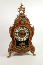 FRANS HERMLE & SONS, EIGHTEEN CENTURY STYLE REPRODUCTION INLAID KINGWOOD CASED MANTLE CLOCK, the