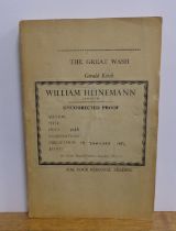 Gerald Kersh - The Great Wash, pub Heinemann, first published 1952, UNCORRECTED PROOF copy, pasted