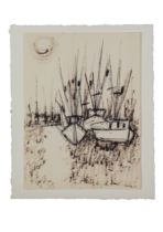 ATT. JEANETTE WELTY-CHELF (Am. 1929-2021) Lithograph ‘Winter Harbour’ 8 ¼” x 10 7/8” (21 cmx 27.5