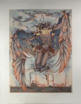 J C G ILLINGWORTH ARTIST SIGNED LIMITED EIDITION COLOUR PRINT ‘Falling Angel’ (7/195) Paper size: