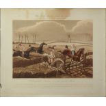 J HARRIS AFTER H ALKEN HAND COLOURED AQUATINTS, THREE 'The First Steeple-Chase on Record', plate