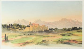 HRH THE PRINCE OF WALES LIMITED EDITION COLOUR PRINT ‘View in South of France’ (89) 8 ¼” x 14 ½” (