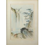 PAIR OF CHINESE COLOUR PRINTS Mountain scenes 12” x 8” (30.5cm x 20.3cm), (2)