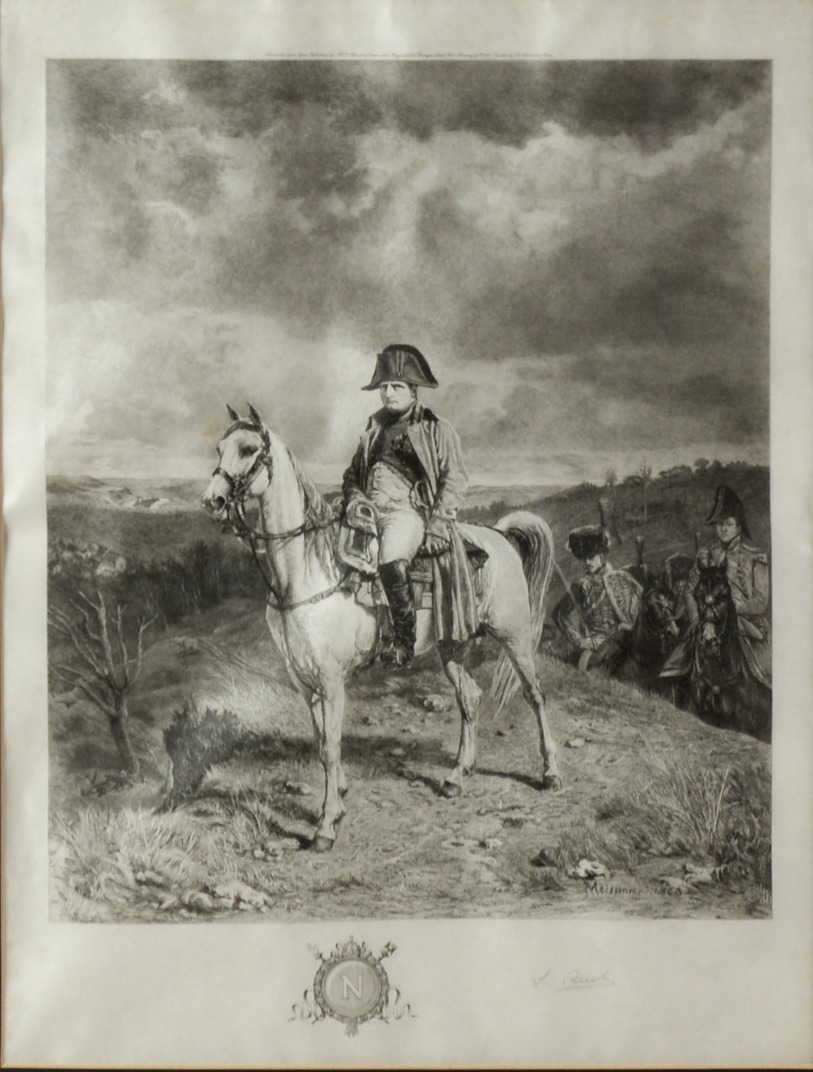 L RUCH AFTER J L E MEISSONIER DRY-POINT ETCHING ON JAPAN PAPER Napoleon on his horse Marengo in