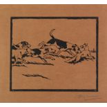 GEOFFREY SPARROW (1887-1969) WOODBLOCK PRINTS, THREE Fox Hunting subjects Two signed with initials G