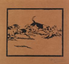 GEOFFREY SPARROW (1887-1969) WOODBLOCK PRINTS, THREE Fox Hunting subjects Two signed with initials G