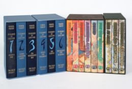 FOLIO SOCIETY: Eveleyn Waugh 'Sword of Honour' trilogy and six volume set of comedies, in faded slip