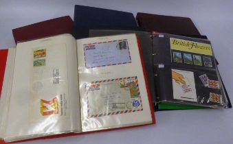 STAMPS-CARTON CONTAINING TWO ALBUMS OF WORLD COINS, ONE ALBUM OF BANKNOTES, plus a few