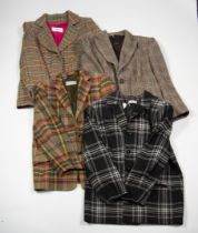 FOUR LADY'S CHEQUERED WOOLLEN SPORTS JACKETS by Weill, Hurst Basler (x 2) and Blackelle, (some