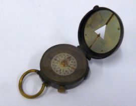 JOHN WARDALE AND CO LONDON WORLDS WAR I SIGHTING COMPASS brass and black enamel stamped with arrow