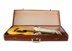 ‘FLORIDA’ GERMAN SIX STRING ACOUSTIC GUITAR, in fitted brown lather effect case