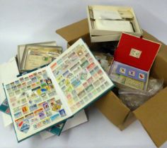 STAMPS-NEATLY ORGANISED MIXED LOT, to include GB first day covers; three S/Bs of All-World; two