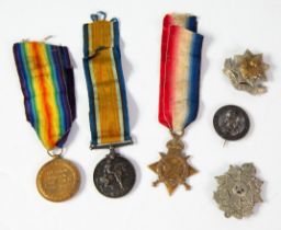THREE WORLD WAR I SERVICE MEDALS, awarded to 74617 GNR T. GEE R.A., viz 1914-18 War Medal, Victory