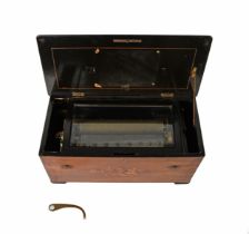 NINETEENTH CENTURY SWISS 'FABRIQUE DE GENEVE' CYLINDER MUSICAL BOX playing six airs named on