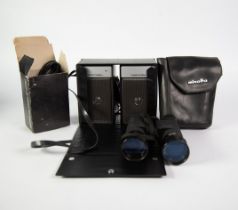 PAIR OF MINOLTA 10x40, 5.6 MARINER BINOCULARS, in soft black case, together with a ‘REALISTIC’