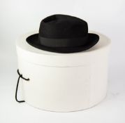 GENT'S LOCK & CO. HATTERS, ST JAMES'S STREET, LONDON, BORSALINO BLACK FELT TRILBY, made in Italy,