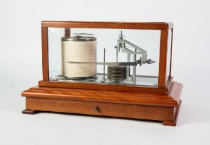 PROBABLY MID 20TH CENTURY CASELLA LONDON BAROGRAPH of traditional form in a light mahogany and