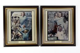 TWO FRAMED PICTURES, one of Francis Lee, signed and Mike Summerbee