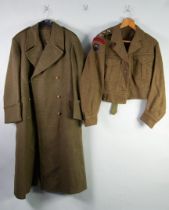 ROYAL ENGINEERS WWII KHAKI UNIFORM comprising a cap, two bomber jackets and one pair of trousers and