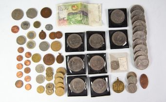 18 CHARLES AND DIANA 1981 ROYAL WEDDING CROWN COINS and a small selection of GB & FOREIGN COINS