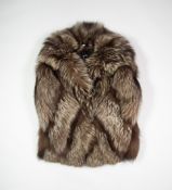 ARCTIC FOX FUR JACKET, with shawl collar, hook fastening front