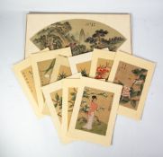SIXTEEN MODERN CHINESE PAINTED-ON-SILK PICTURES, of varying sizes (16)