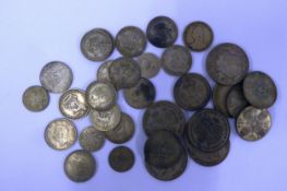 COLLECTION OF PRE 1947 BRITISH SILVER COINAGE, including, VICTORIAN SHILLING, 1888, SEVEN HALF