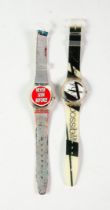 TWO UNBOXED LIMITED EDITION SWATCH WRISTWATCHES, ‘NEVER SEEN BEFORE’ GK258, (1997), sticker over the