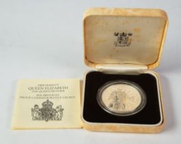 ROYAL MINT QUEEN ELIZABETH II SILVER PROOF QUEEN MOTHER 80th BIRTHDAT CROWN, encapsulated in plastic