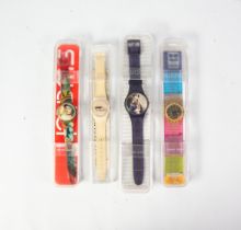 FOUR SWATCH LIMITED EDITION WRISTWATCHES IN STANDARD CASES, ‘SCREEN’ GW117, (2005), ‘THE LADY AND