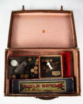 VINTAGE BOXED TABLE BOWLS GAME, with eight bowls, jack and schute; boxed CWS JIGSAW PUZZLE and