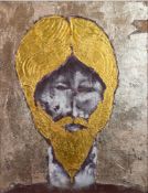 SAX BERLIN (21st Century) MIXED MEDIA ON CANVAS Isaac, head portrait Signed titled and dated 8-4-