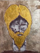 SAX BERLIN (21st Century) MIXED MEDIA ON CANVAS Isaac, head portrait Signed titled and dated 8-4-