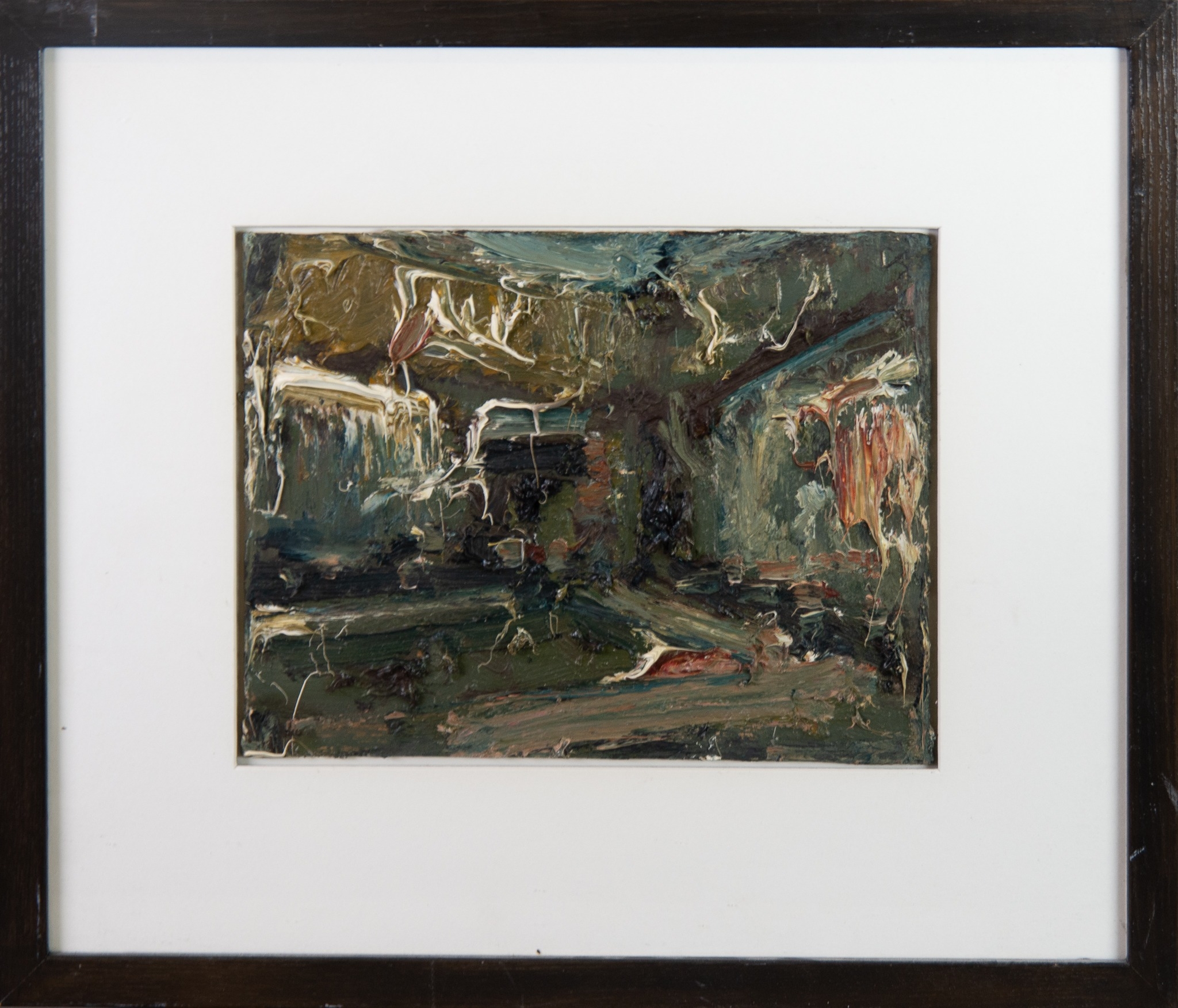 RICHARD FITTON (1990) IMPASTO OIL PAINTING ON BOARD Interior - Hardwick - Grand Chamber Signed, - Image 2 of 2