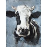 VICKY PALMER (MODERN) OIL ON CANVAS ‘Purp Cow’ Signed, titled to gallery label verso 16” x 12” (40.