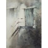 GORDON DALE (TWENTIETH/ TWENTY FIRST CENTURY) WATERCOLOUR ‘Mill Door’ Signed, titled to artist label