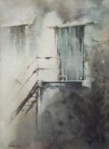 GORDON DALE (TWENTIETH/ TWENTY FIRST CENTURY) WATERCOLOUR ‘Mill Door’ Signed, titled to artist label