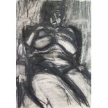 RICHARD FITTON (1990) CHARCOAL ON PAPER Maxine Seated Nude Signed, titled and dated 2018 28in x 20in